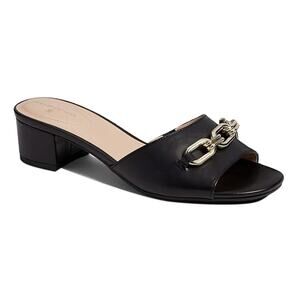 Bandolino Calle3 Chain Link Mules 6.5 Black NWOT Heels Pumps Capsule 90s Slip On